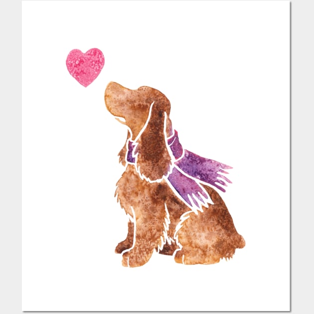 Watercolour Cocker Spaniel Wall Art by animalartbyjess